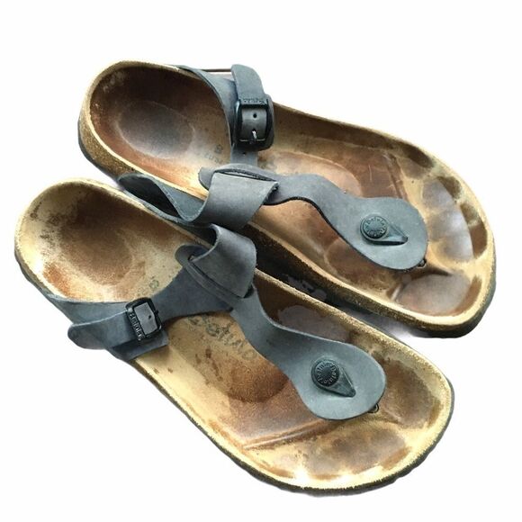 BIRKENSTOCK Gizeh Cork Thong Sandals Grey 8 - Picture 4 of 8